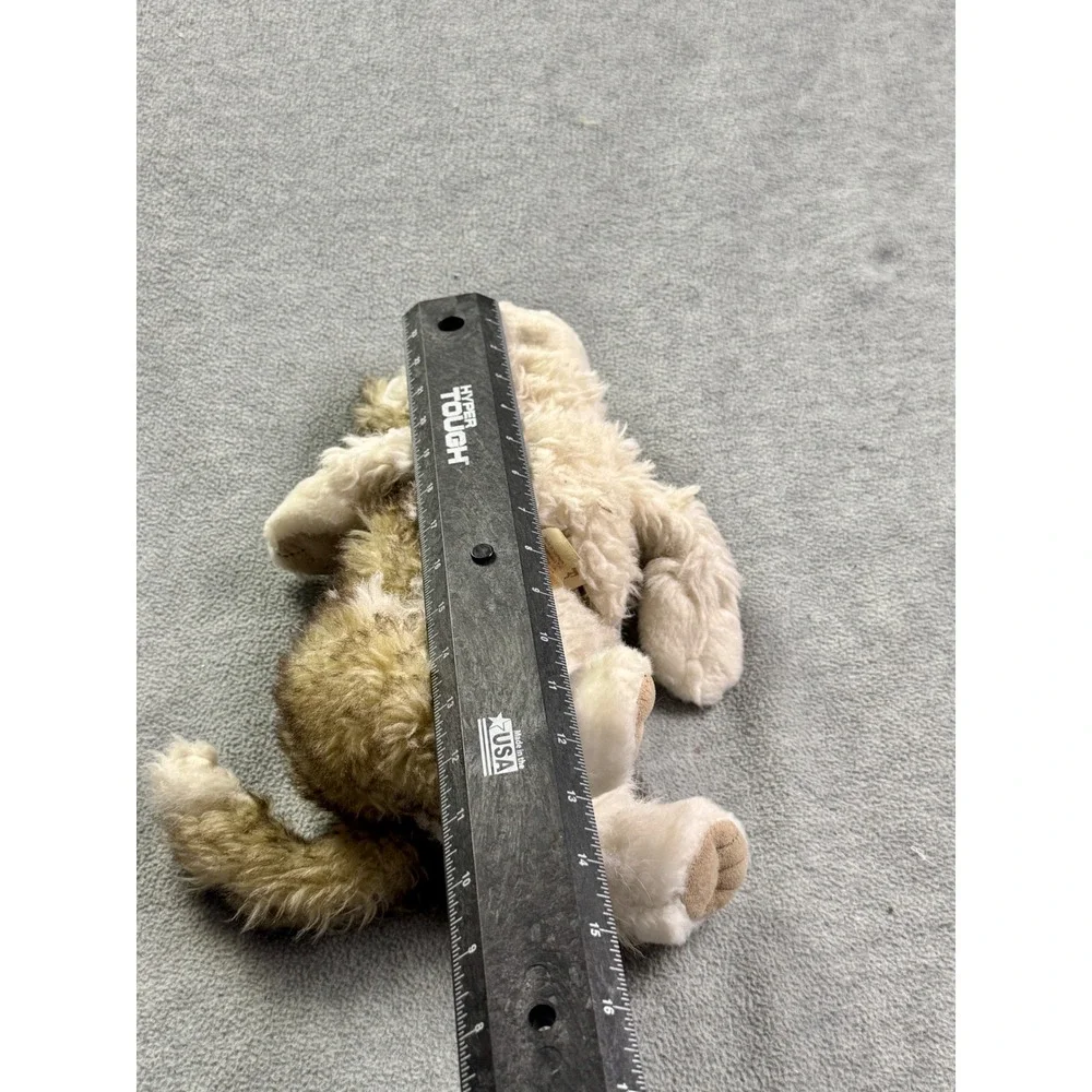 Folkmanis Wolf Plush Stuffed Animal Hand Puppet Blue Eyes Brown Cream Faux Fur